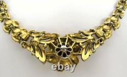Crown Trifari Alfred Philippe Pave Floral Trembler Necklace Jewelry Vintage