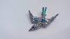 Crown Trifari Alfred Philippe Pave Rhinestone Baguette Flying Bird Brooch Pin 1950 S