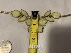 Crown Trifari Alfred Philippe Poured Glass Dogwood Cuff Bracelet And Necklace