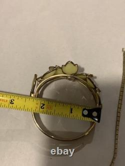 Crown Trifari Alfred Philippe Poured Glass Dogwood Cuff Bracelet And Necklace