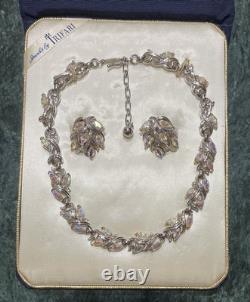 Crown Trifari Alfred Philippe Rhinestone Parure Set In Original Case EUC