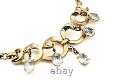 Crown Trifari Alfred Philippe Rhinestones Foiled Dangle Necklace