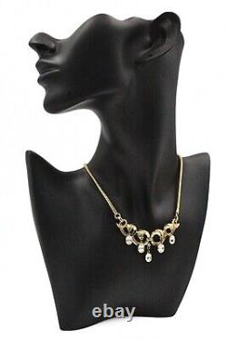 Crown Trifari Alfred Philippe Rhinestones Foiled Dangle Necklace