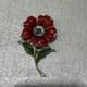 Crown Trifari Alfred Philippe Rue de la Paix Red Poppy Enamel Brooch 3 #8
