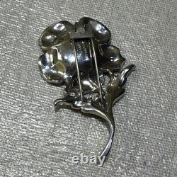 Crown Trifari Alfred Philippe Rue de la Paix Red Poppy Enamel Brooch 3 #8
