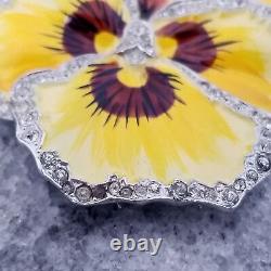 Crown Trifari Alfred Philippe Rue de la Paix Yellow Pansy Brooch Fur Dress Clip