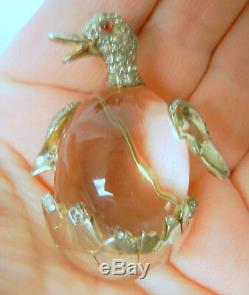 Crown Trifari Alfred Philippe Sterling Book Pc Jelly Belly Duck Brooch Pin RARE