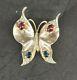 Crown Trifari Alfred Philippe Sterling Jeweled Butterfly Brooch VC034sx