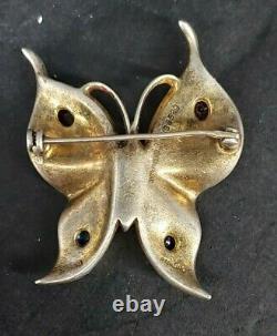 Crown Trifari Alfred Philippe Sterling Jeweled Butterfly Brooch VC034sx