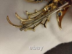 Crown Trifari Alfred Philippe Sterling Silver 925 Bird Of Paradise Pin Brooch