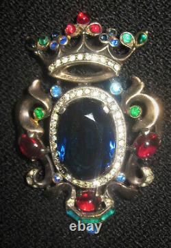 Crown Trifari Alfred Philippe Sterling Silver Brooch Pin Vintage Rare