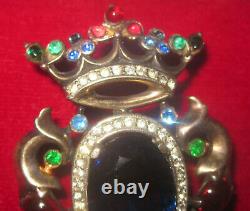 Crown Trifari Alfred Philippe Sterling Silver Brooch Pin Vintage Rare