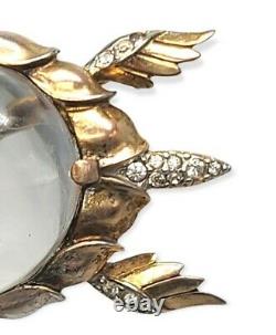 Crown Trifari Alfred Philippe Sterling Silver Jelly Belly Turtle Lucite Brooch
