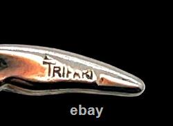 Crown Trifari Alfred Philippe Sterling Silver Wrapped Crescent Shaped Brooch