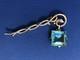 Crown Trifari Alfred Philippe Sterling Vermeil Aqua Crystal Dangle Brooch Pin