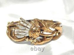 Crown Trifari Alfred Philippe Thistle Clamper Bracelet 1940S OLD HOLLYWOOD GLAM