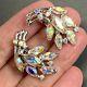 Crown Trifari Alfred Philippe Vintage Clip-On Earrings Estate Jewelry Pre-Owned