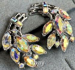 Crown Trifari Alfred Philippe Vintage Clip-On Earrings Estate Jewelry Pre-Owned