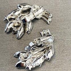 Crown Trifari Alfred Philippe Vintage Clip-On Earrings Estate Jewelry Pre-Owned