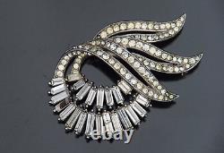 Crown Trifari Alfred Philippe Vintage Rhinestones Brooch Pin Signed