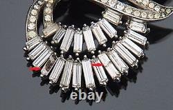 Crown Trifari Alfred Philippe Vintage Rhinestones Brooch Pin Signed