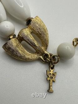 Crown Trifari Alfred Philippe White Floral Pastel Necklace Bracelet Earrings Set