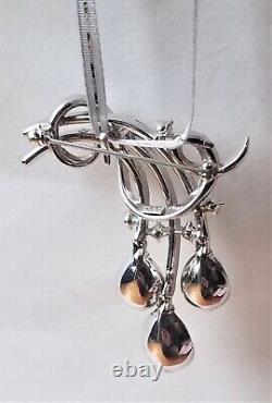 Crown Trifari Alfred Philippe crystal dangle pear drop baguette pendant or pin