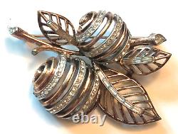 Crown Trifari Apple Fruit Brooch 2.75 Tall Vintage Alfred Philippe