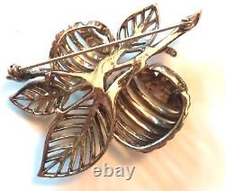 Crown Trifari Apple Fruit Brooch 2.75 Tall Vintage Alfred Philippe