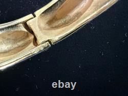 Crown Trifari Blue Enamel Rhinestone Clamper Bracelet Alfred Philippe 1960s