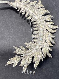 Crown Trifari Feather Pin Brooch Royal Plume collection by Alfred Philippe EUC