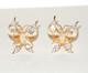 Crown Trifari Figural Butterfly Clip On Earrings Gold Tone Clear Rhinestones