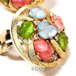 Crown Trifari Fruit Salad Sweater Dress Clips A. Philippe PRINTEMPS Pastel HTF