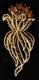 Crown Trifari Goldtone Alfred Philippe Black & Amber Flower Bouquet Brooch