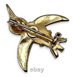 Crown Trifari JELLY BELLY Hummingbird Alfred Philippe Brooch Pin Unsigned EUC