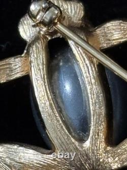 Crown Trifari Jelly Belly Frog Brooch Pin Jeweled Alfred Philippe Cabochon