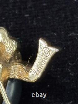 Crown Trifari Jelly Belly Frog Brooch Pin Jeweled Alfred Philippe Cabochon