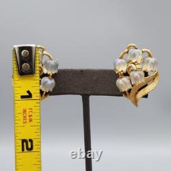 Crown Trifari LILY OF THE VALLEY Molded AB Opal Tulip Glass Necklace & Earrings