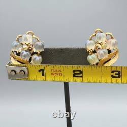 Crown Trifari LILY OF THE VALLEY Molded AB Opal Tulip Glass Necklace & Earrings