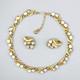 Crown Trifari LILY OF THE VALLEY Opal Fruit Salad Tulip Glass Necklace Earrings