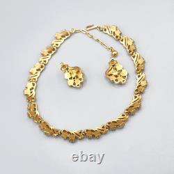 Crown Trifari LILY OF THE VALLEY Opal Fruit Salad Tulip Glass Necklace Earrings
