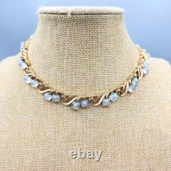 Crown Trifari LILY OF THE VALLEY Opal Fruit Salad Tulip Glass Necklace Earrings