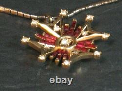 Crown Trifari Maltese Cross Pendant Necklace Alfred Philippe PatPend Trifarium