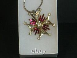 Crown Trifari Maltese Cross Pendant Necklace Alfred Philippe PatPend Trifarium