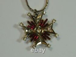 Crown Trifari Maltese Cross Pendant Necklace Alfred Philippe PatPend Trifarium