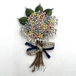Crown Trifari Pastel Floral Bouquet Fur Clip Alfred Philippe 1941, Book Piece