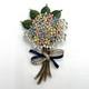 Crown Trifari Pastel Floral Bouquet Fur Clip Alfred Philippe 1941, Book Piece