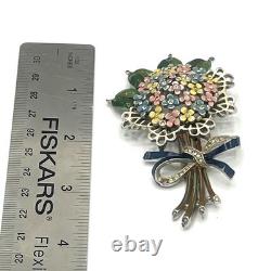 Crown Trifari Pastel Floral Bouquet Fur Clip Alfred Philippe 1941, Book Piece