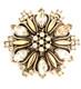 Crown Trifari Pat. Pend. Flower Star Gold Tone Rhinestone Brooch Alfred Philippe