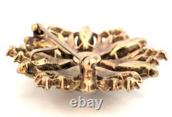 Crown Trifari Pat. Pend. Flower Star Gold Tone Rhinestone Brooch Alfred Philippe